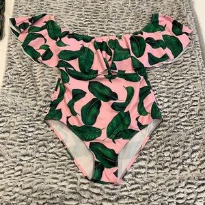 One piece Palm print bathing suit
